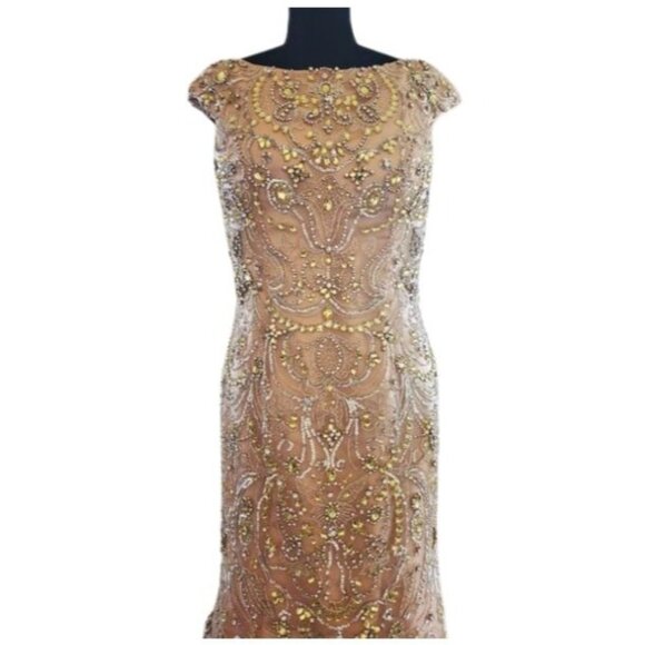 NEW Luxury Designer Wedding Evening Cocktail Party Prom Dress Beaded Runway Gown - Picture 2 of 16